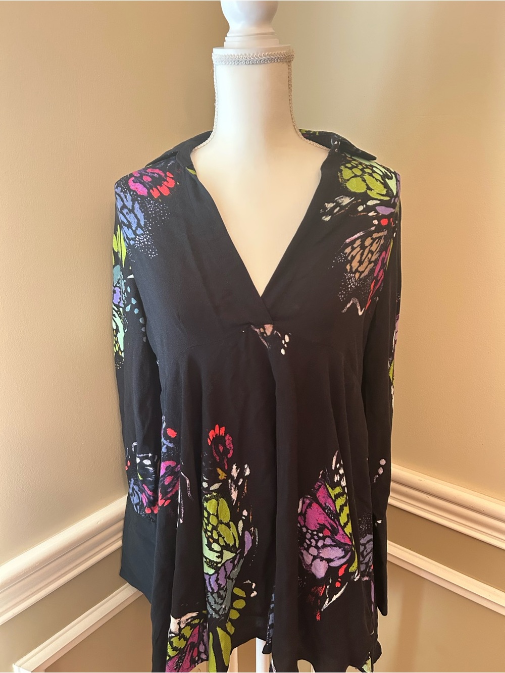 Free People Colorful Butterfly Tunic